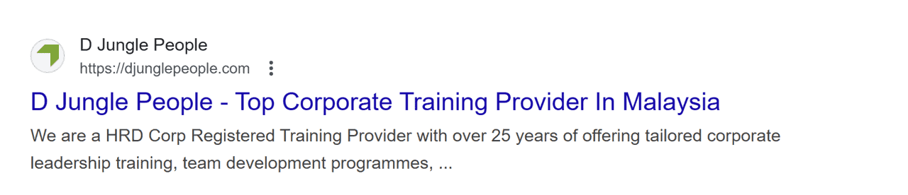 screenshot of djungle people claiming to be the top training provider in Malaysia just like other training providers in malaysia