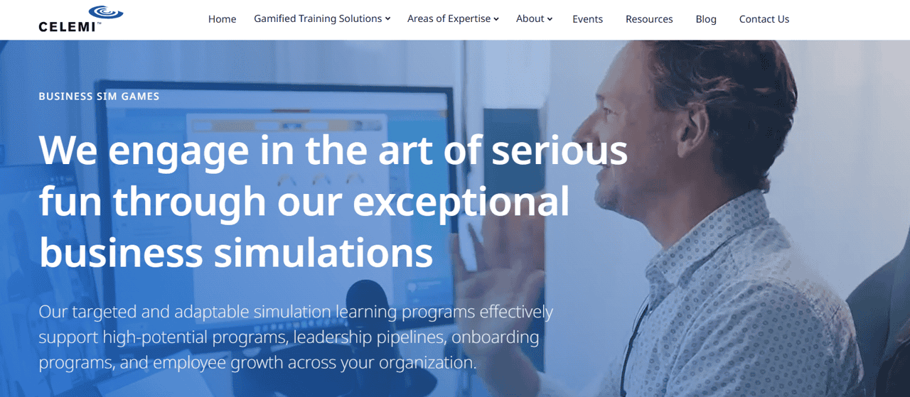 screenshot of celemi simulation based leadership assessment tool