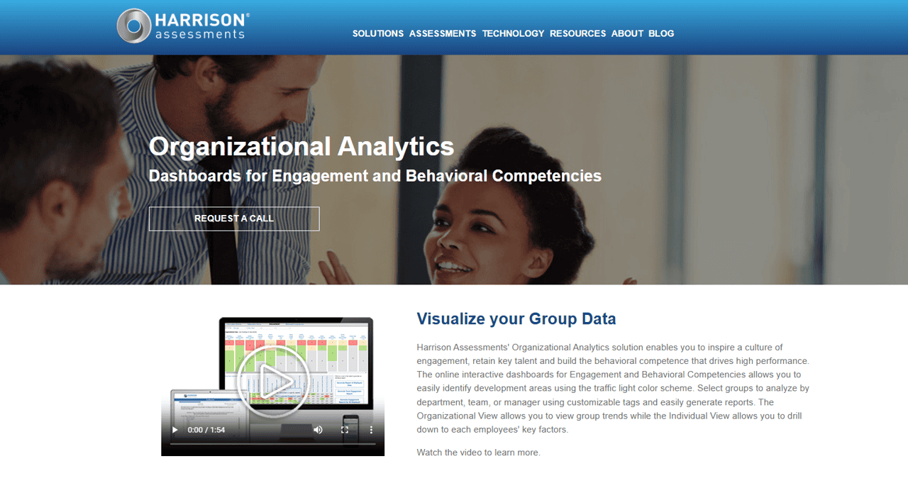 screenshot of harrison competency based leadership assessment tool